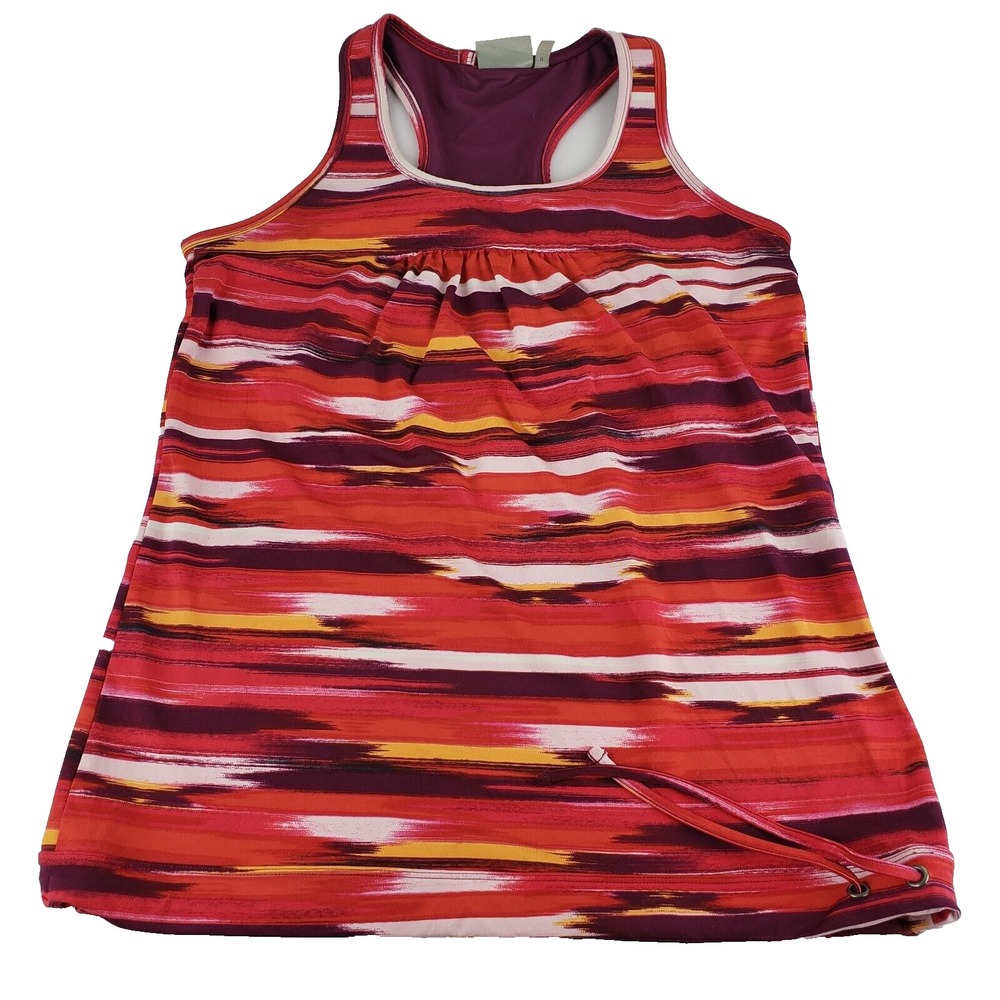 Athleta Tinker Tank Women's Medium Red Racerback‎ Built-in-Bra Activewear Top